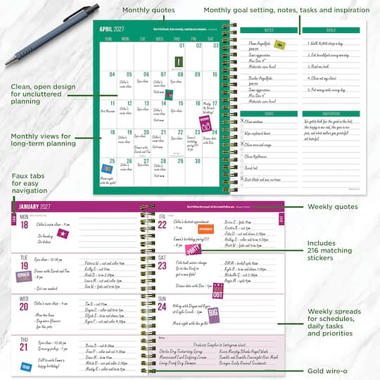 2027 Graphic Petals Medium Weekly Monthly Planner